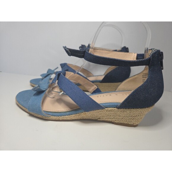 Kelly & Katie Cheribeth, Denim W Bows, Espadrilles Wedge, Zipper Detail 8.5 NWOT - Picture 4 of 11